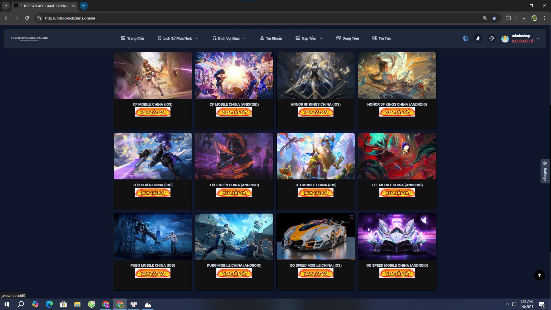 HƯỚNG DẪN SỬ DỤNG SHOP NICK